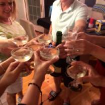 A toast to Brendan and Amy!